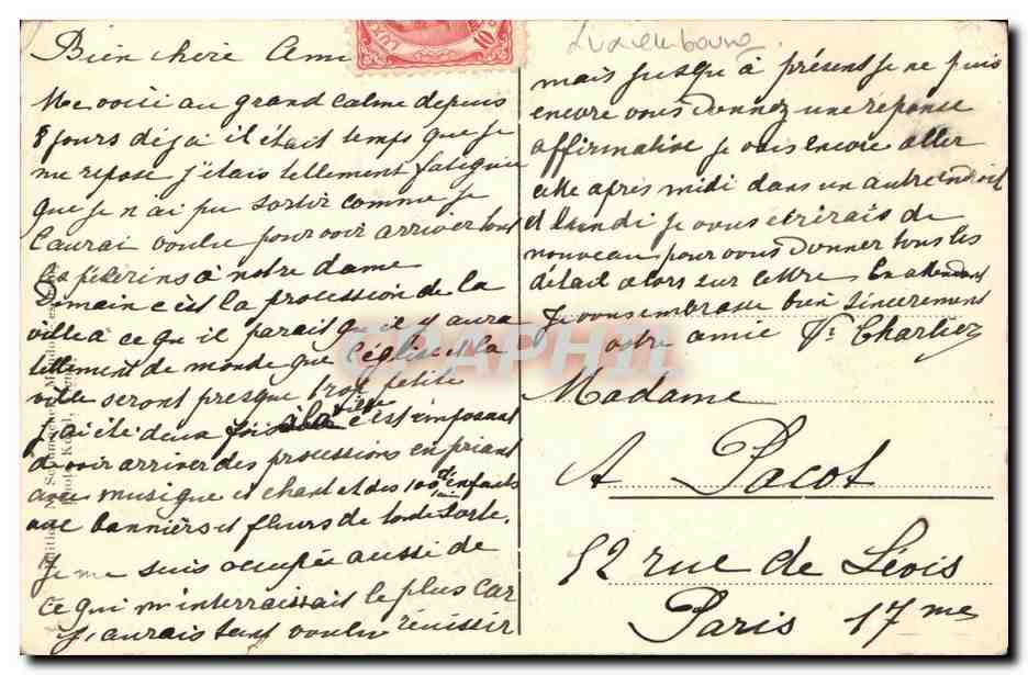 CPA La Grande Duchesse Heritiere Marie Adelaide Luxembourg — Back