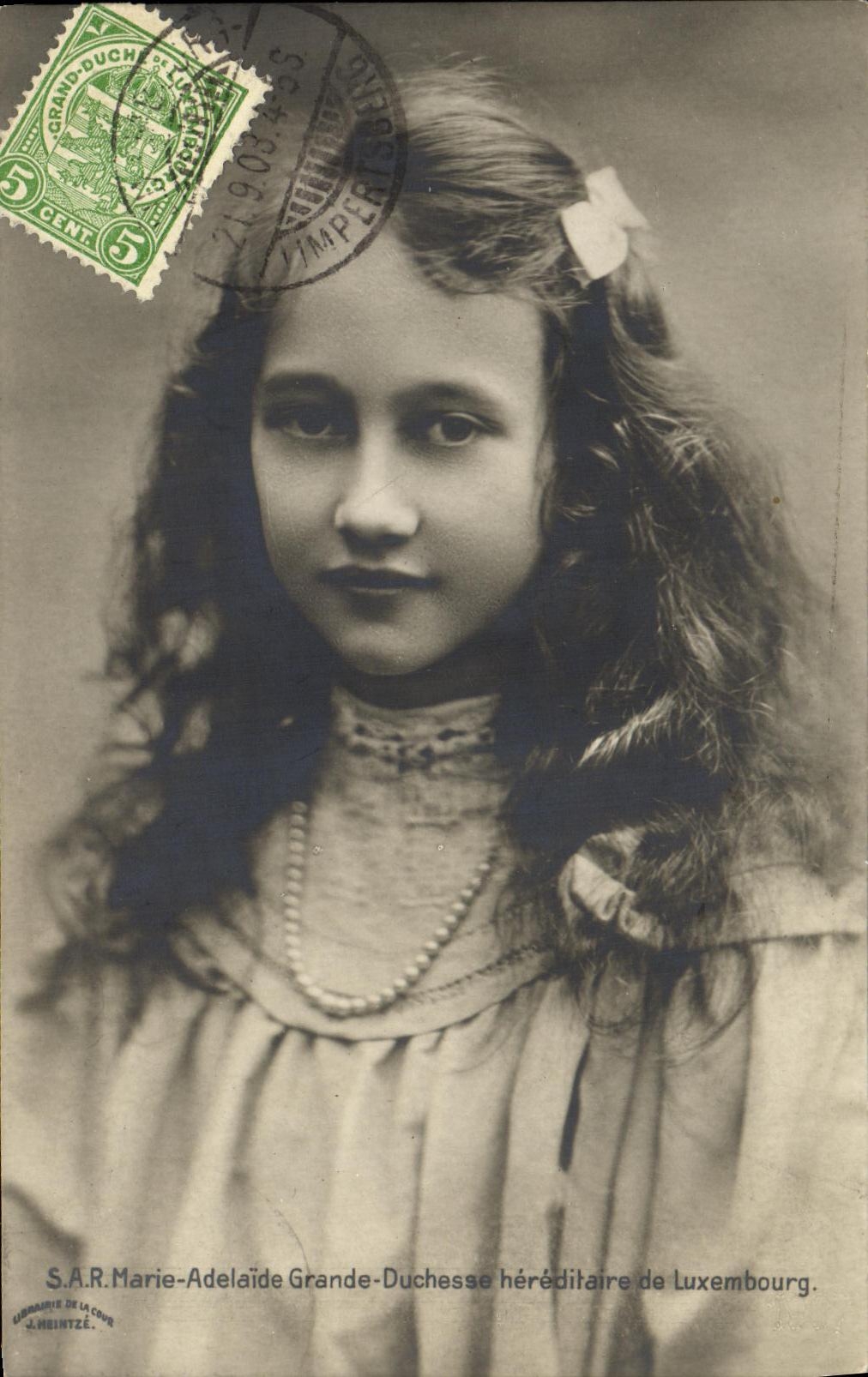 S.A.R. Marie-Adelaïde — Grande-Duchesse héréditaire de Luxembourg — éditeur J. Weintzé