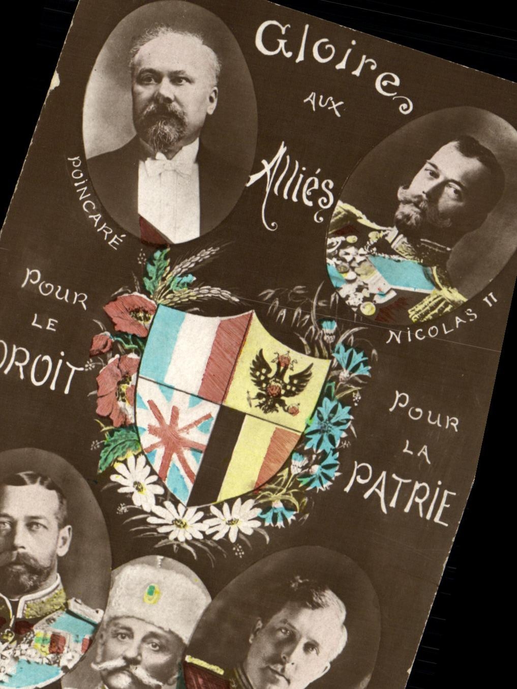 Gloires aux Alliés — Poincaré et Nicolas II — Éditeur non identifié