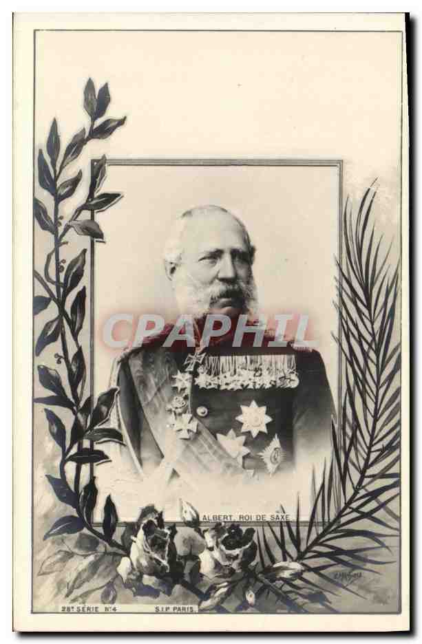 Albert, roi de Saxe — portrait en uniforme orné d'ordres — S.I.P. Paris, 28e série n°4 - Recto