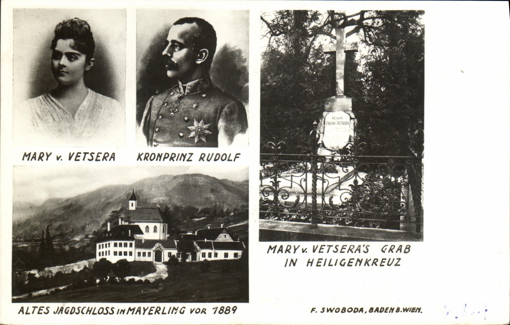 Mary v. Vetsera et Kronprinz Rudolf — Altes Jagdschloss in Mayerling — Tombe de Mary v. Vetsera à Heiligenkreuz