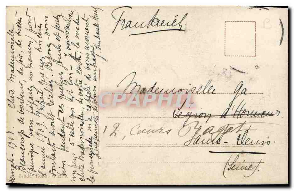 Kaiser Franz Josef I — portrait en buste — B.K.W.I. 887/208 — Reverso