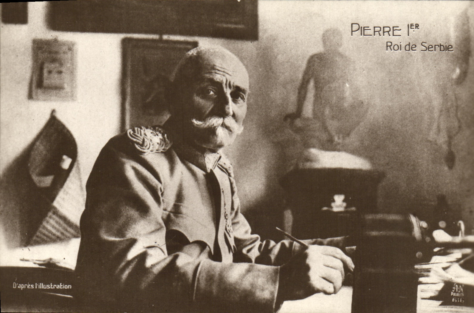 CPA Pierre 1er Roi de Serbie