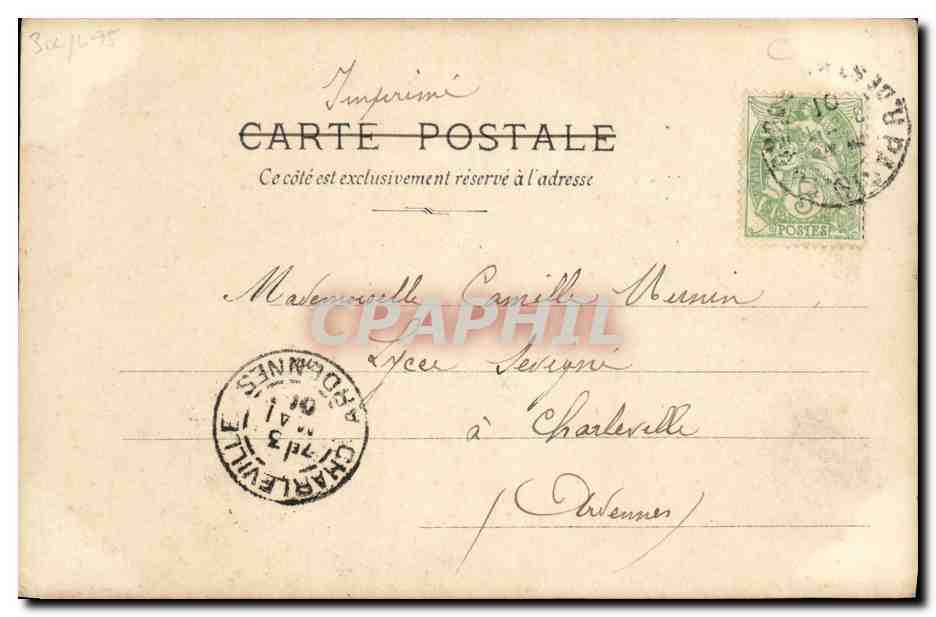 Alexandre Ier, roi de Serbie — portrait militaire — Sip Paris, série 28t Génie N° 9 — Verso