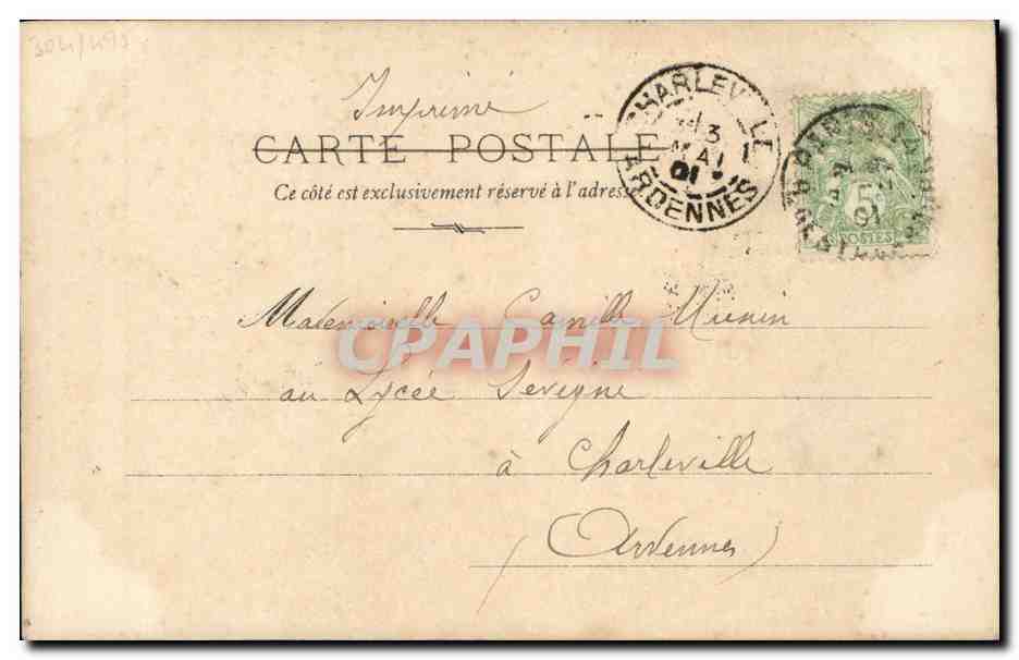 Nicolas I, Prince of Montenegro — official portrait — S.I.P. Paris, series no. 21 — Back