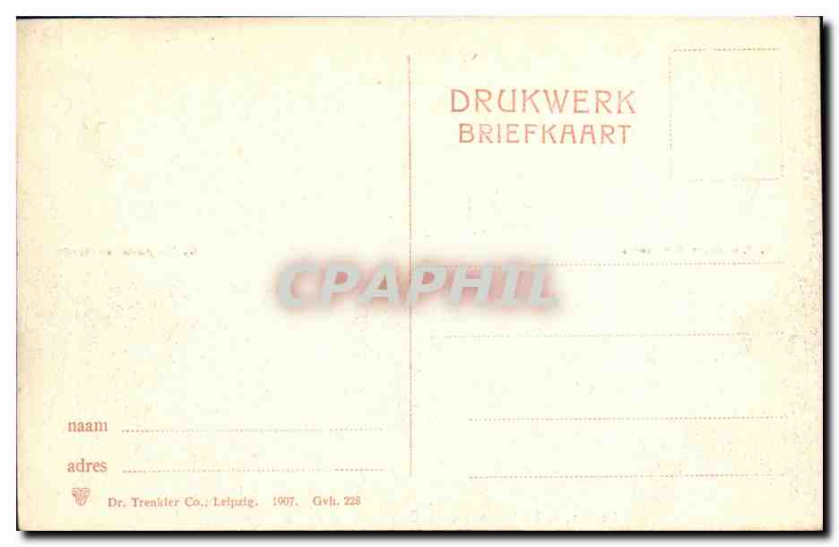 La Haye, l'Édifice de la Conférence de la Paix — 's-Gravenhage Ridderzaal — éditeur Dr. Trenkler Co., Leipzig — Verso