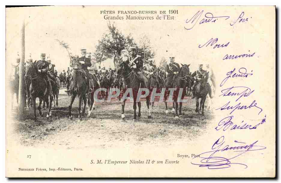 Fêtes Franco-Russes de 1901 — Grandes Manœuvres de l'Est — Neurdein Frères, Imp.-Éditeurs, Paris, n°27