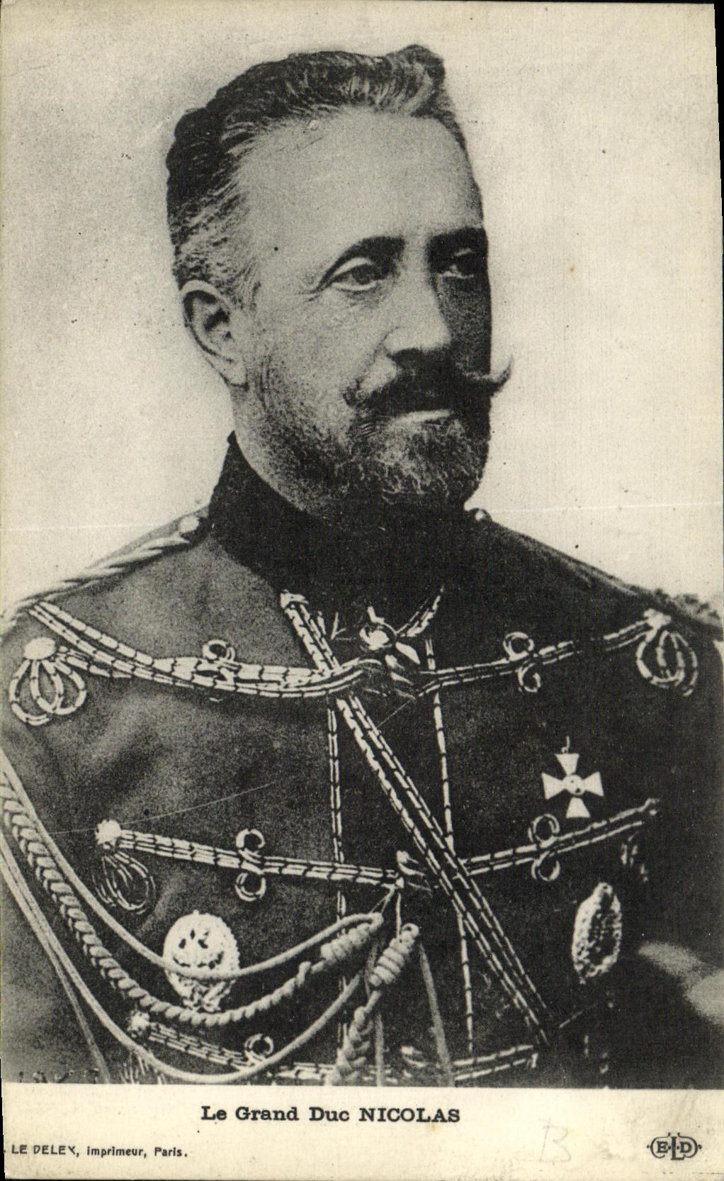 Le Grand Duc NICOLAS — portrait en uniforme — LE DELEY, imprimeur, Paris
