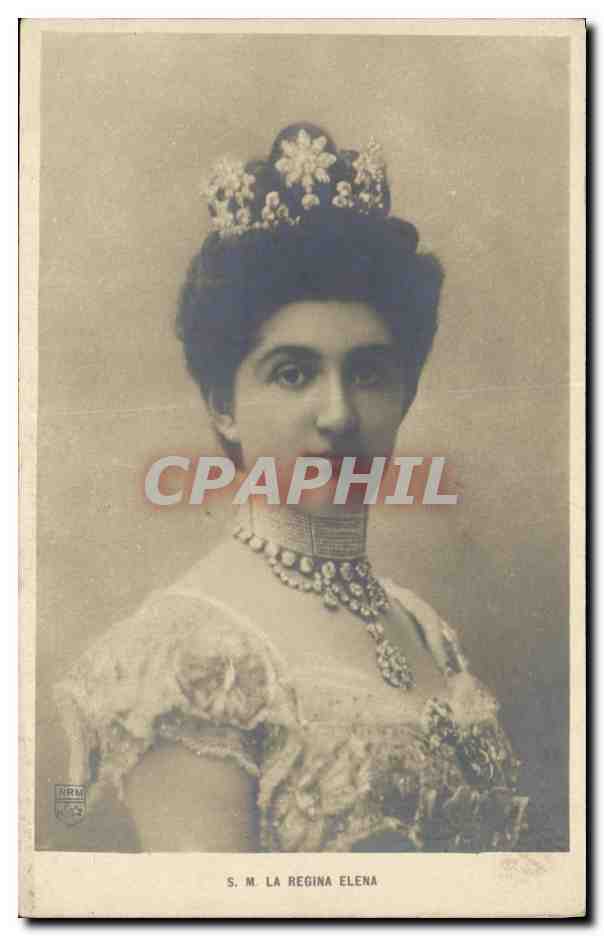 S.M. La Regina Elena — portrait en costume royal — éditeur KRM n° 52
