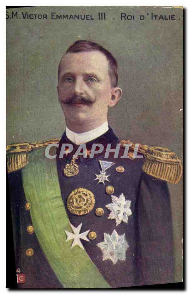 S.M. Victor Emmanuel III - Roi d'Italie — portrait officiel — éditeur non identifié, n° de série 4