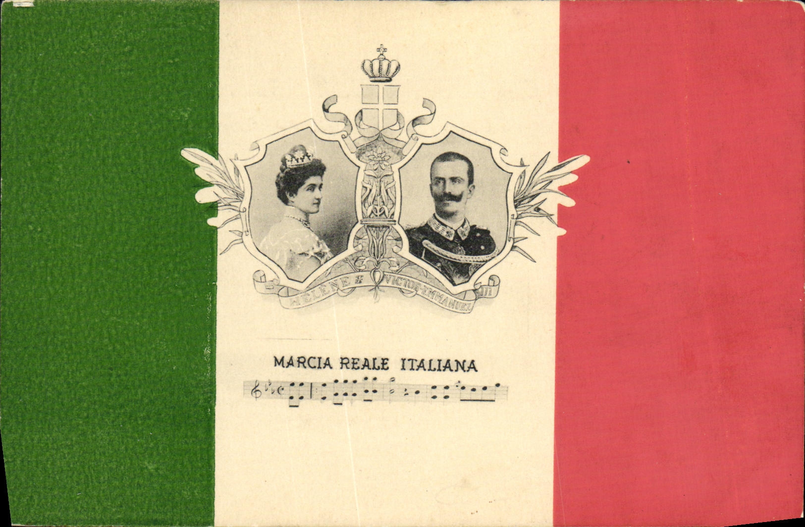 Marceia Reale Italiana — portrait de la reine Elena et du roi Vittorio Emanuele III — éditeur inconnu