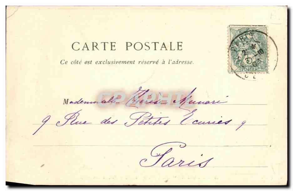 La Reine d'Italie et Mme Loubet — Promenade dans le Parc de Versailles — L'H. Paris — Verso