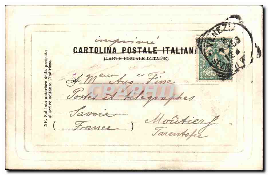 S.M. Vittorio Emanuele III — portrait en uniforme — F. Carisiti, Venise — Verso