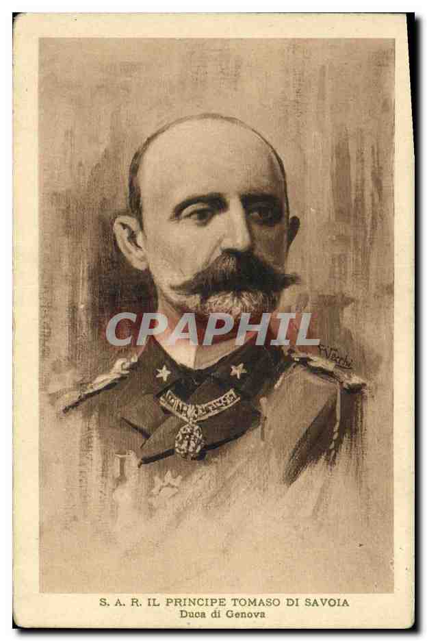 S.A.R. Le Prince Tomaso de Savoie — Duc de Gênes — gravure signée F. Varchi