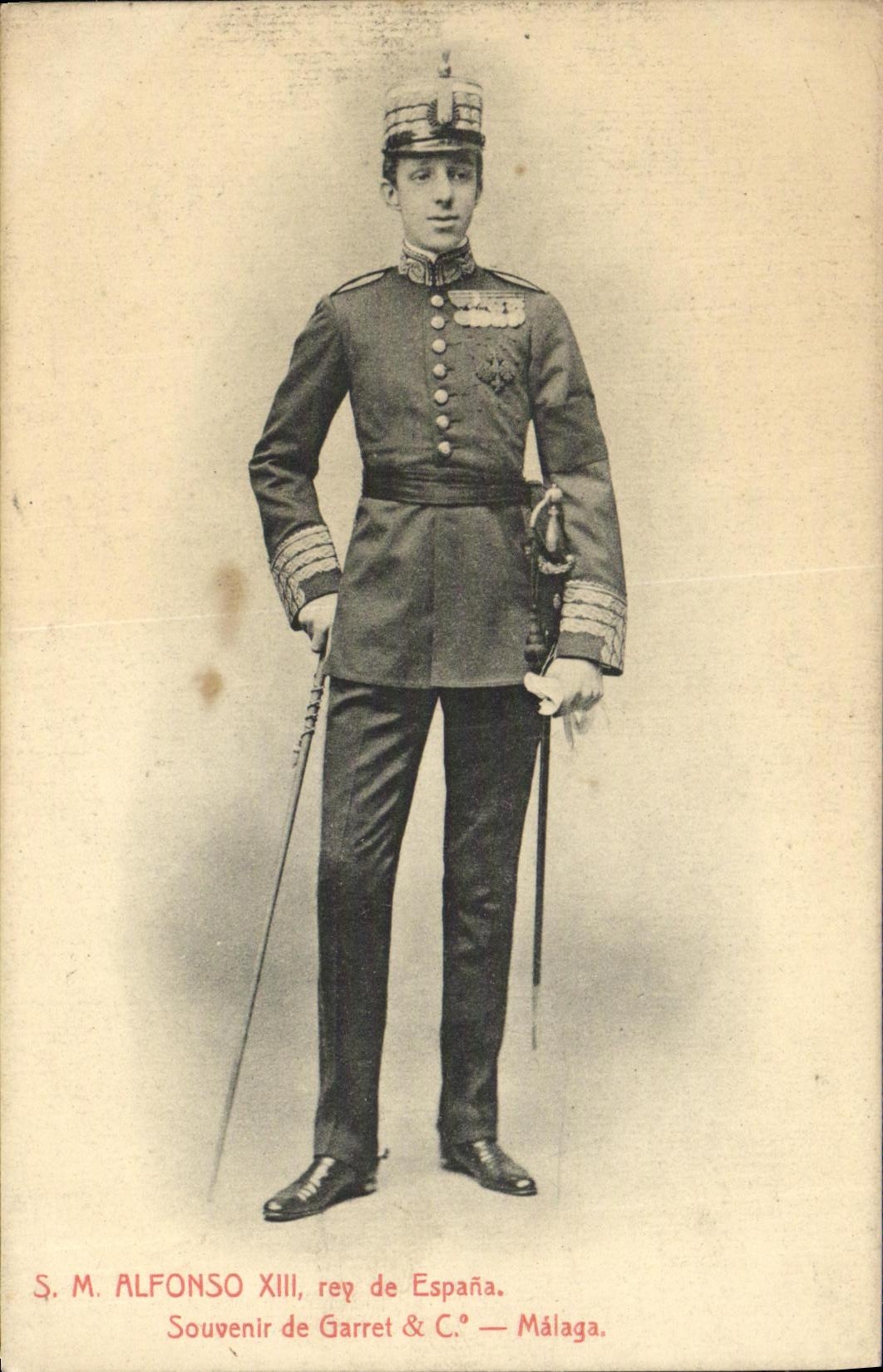 S.M. ALFONSO XIII, rey de España — Souvenir de Garret & C.° — Málaga