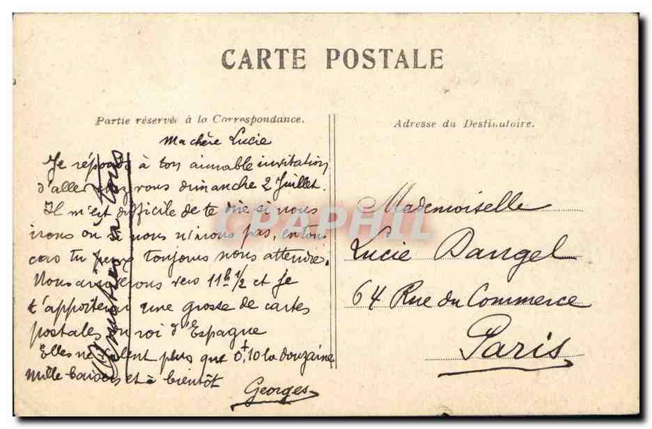 Alphonse XIII, roi d'Espagne — portrait en uniforme — Paris, 29 mai 1905 — Achterkant