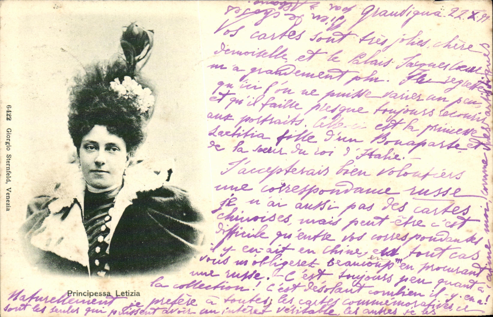 Principessa Letizia — Éditeur Giorgio Sternfeld, Venise, n° 6422