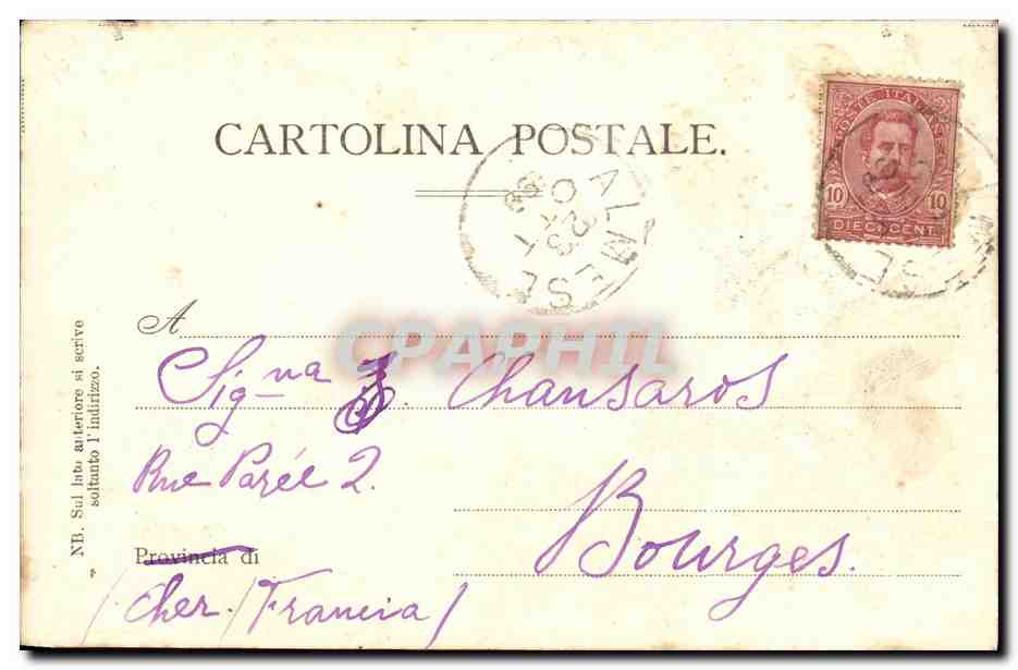 Principessa Letizia — Éditeur Giorgio Sternfeld, Venise, n° 6422 — Verso