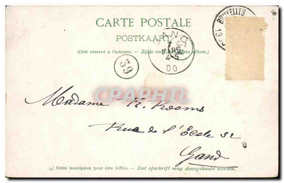 CPA SM Marie Henriette Reine Des Belges — Achterkant