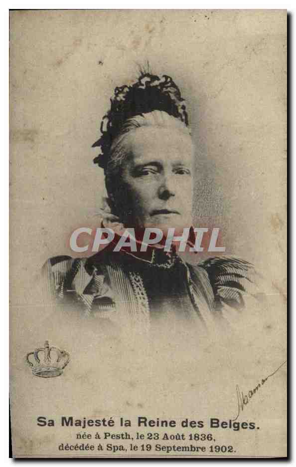CPA Sa Majeste la Reine Des Belges nee a Pesth 23 aout 1836 decedee a Spa