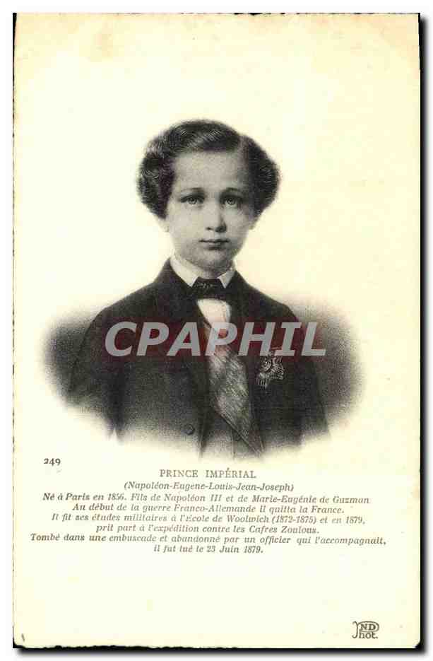 Prince Impérial — Né à Paris en 1856, fils de Napoléon III et Marie-Eugénie de Guzman — ND Phot, n° 249
