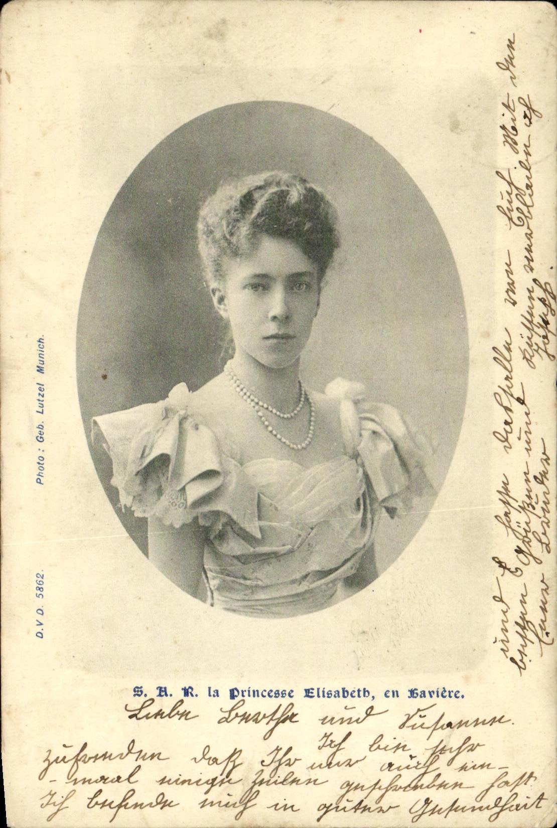 S.A.R. la Princesse Elisabeth, en Bavière — Photo : Geb. Lutzel Munich — n° 5302