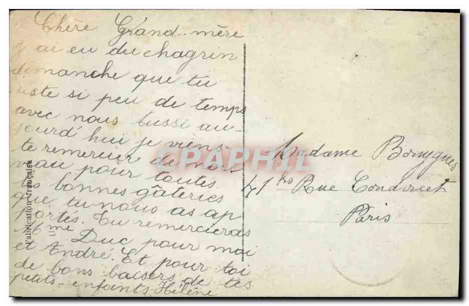 La Famille Royale de Belgique — reproduction — DF Paris, n° de série non lisible — Rückseite