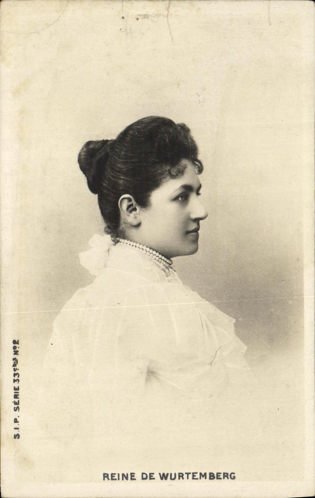 Reine de Wurtemberg — portrait de profil — S.I.P. Série 33 N°2