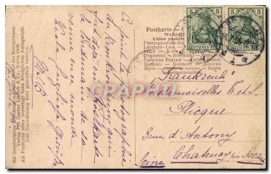Famille royale — portrait officiel — CICO, n°1400 — Achterkant