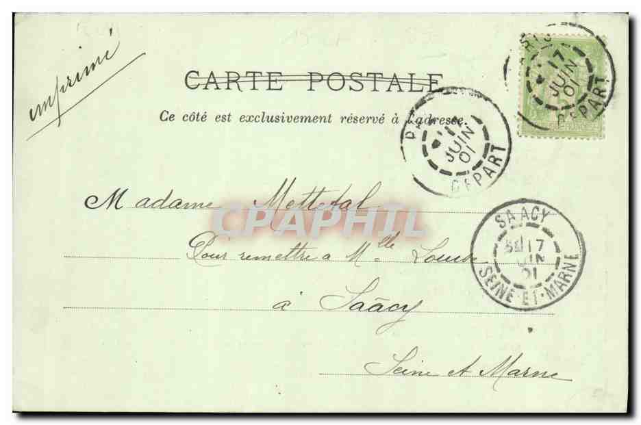 La femme avocat — caricature politique — Cliché A. Bonniet, Imp. Phot. J. Royer, Nancy, n°14 — Verso