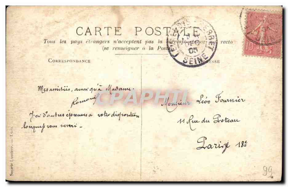 CARTE PHOTO Train Nord 6121 — Rückseite