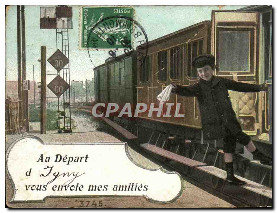CPA Au depart d Igny 