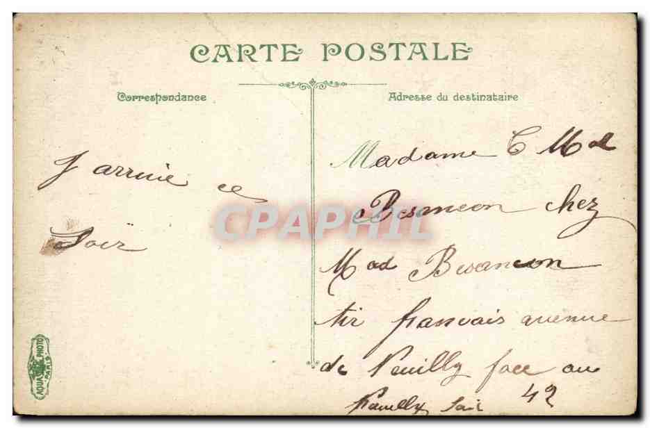 CPA Au depart d Igny  — Verso