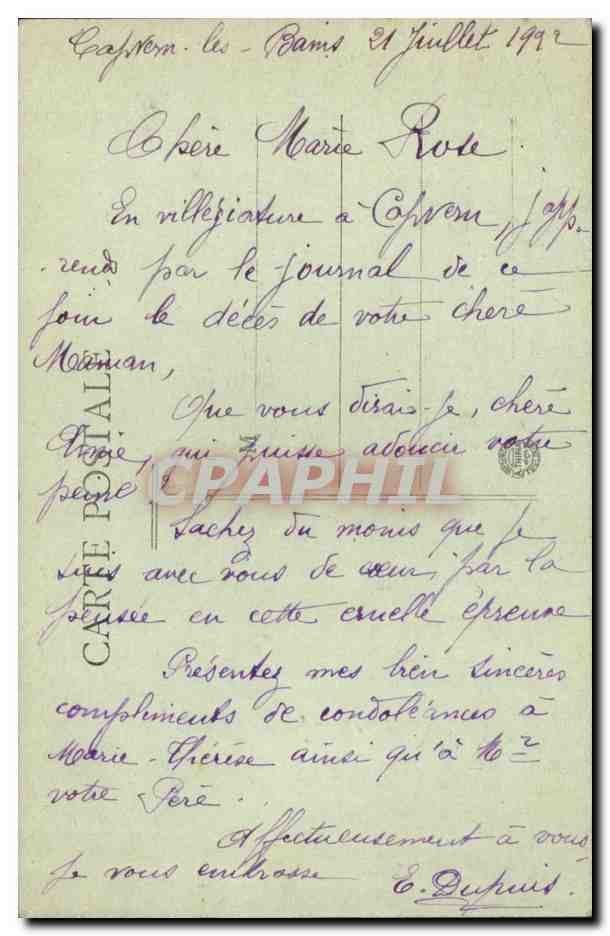 Capvern-les-Bains (H.-P.) — Hôtel du Parc et Villa des Tilleuls — éditeur V. Lihet, n°16 — Reverso