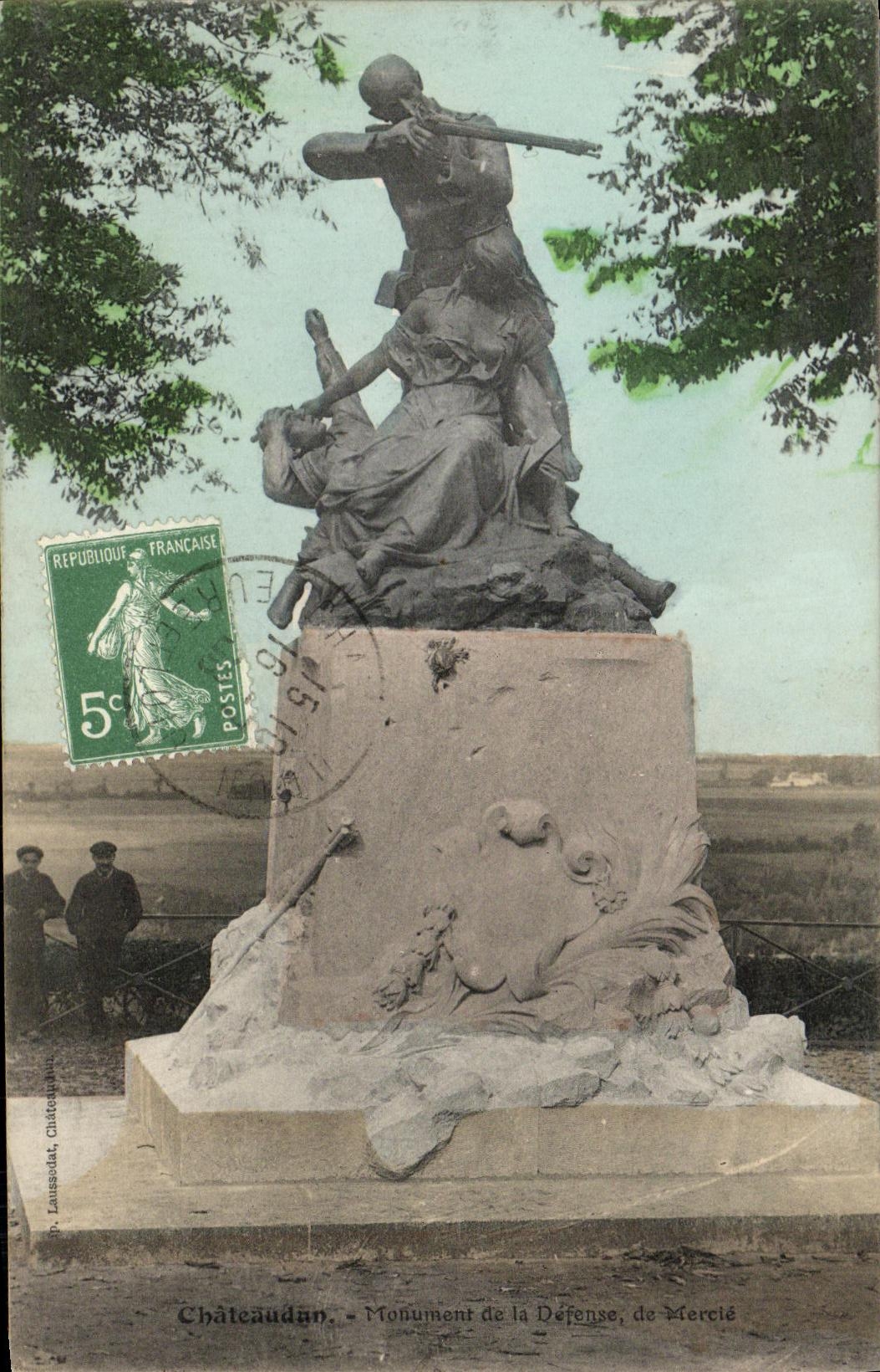Châteaudun - Monument de la Défense, de Mercié — éditeur D. Laussoudt, Châteaudun