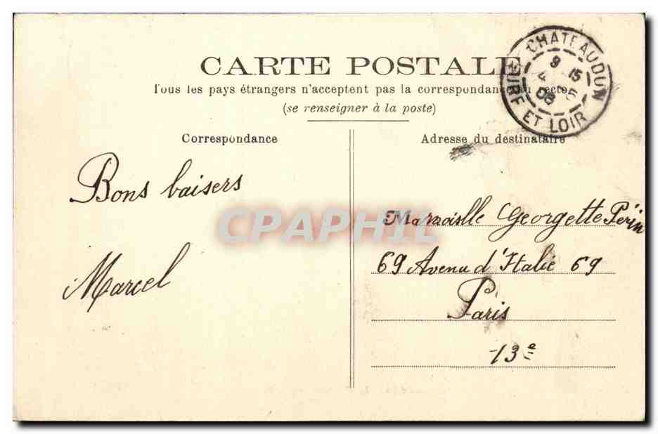 Châteaudun - Le Château, vu de la Boissière — J. P. Lacommet, Châteaudun — Back