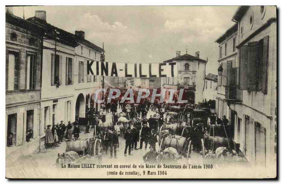 CPA La maison Lillet recevant un convoir de vin blanc de Sauternes de l annee 1900 REste de rec olte TOP