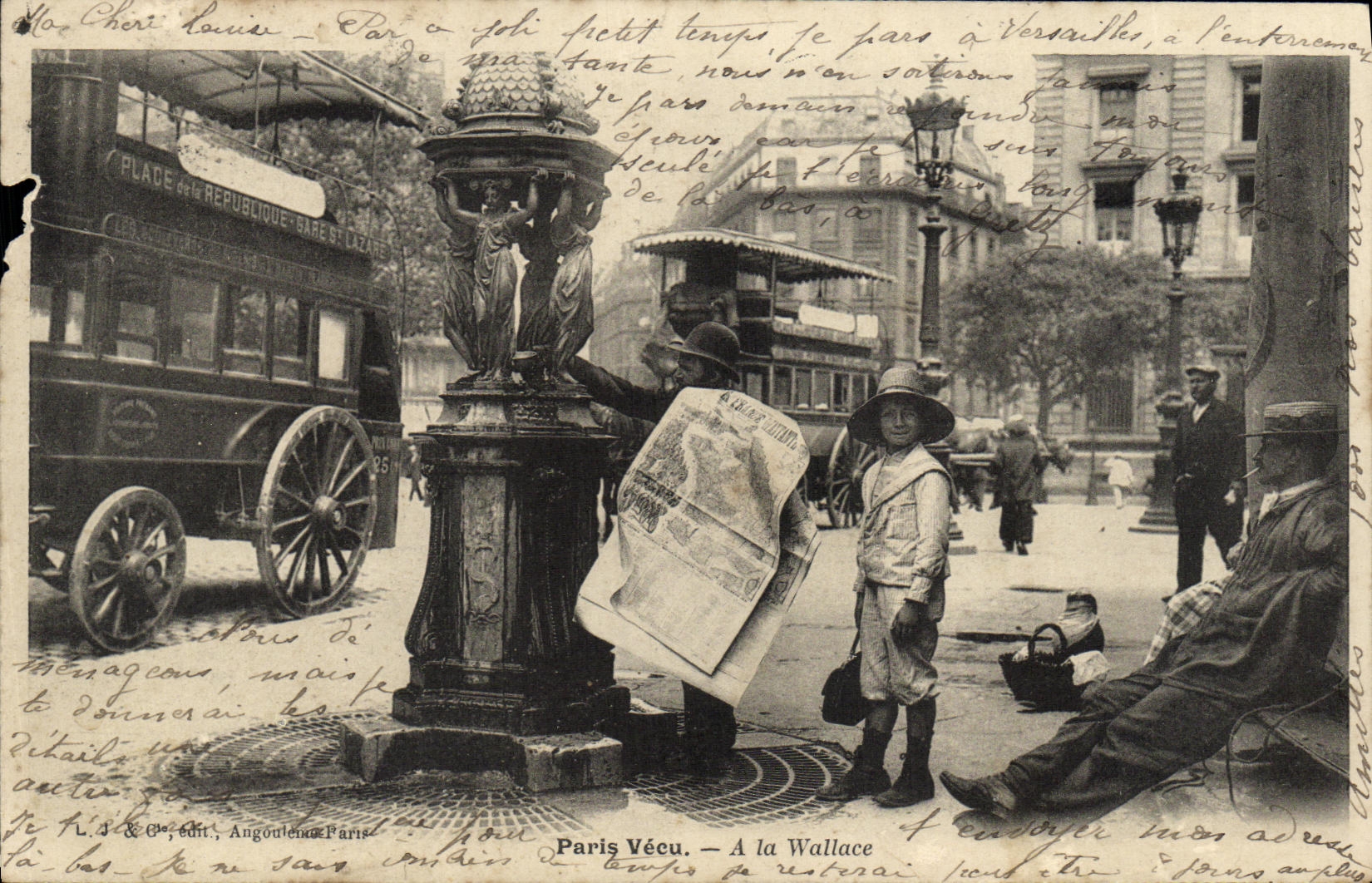 CPA Petits Metiers de Paris Paris Vecu A la Wallace Marchand de journaux TOP