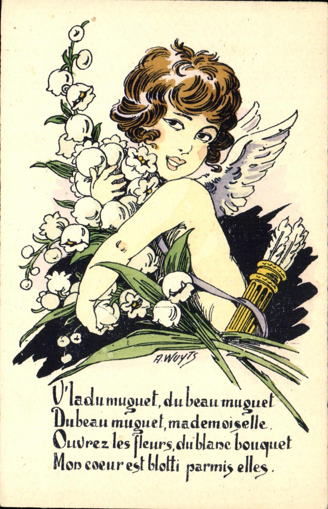 CPA Fantaisie Enfant Muguet 