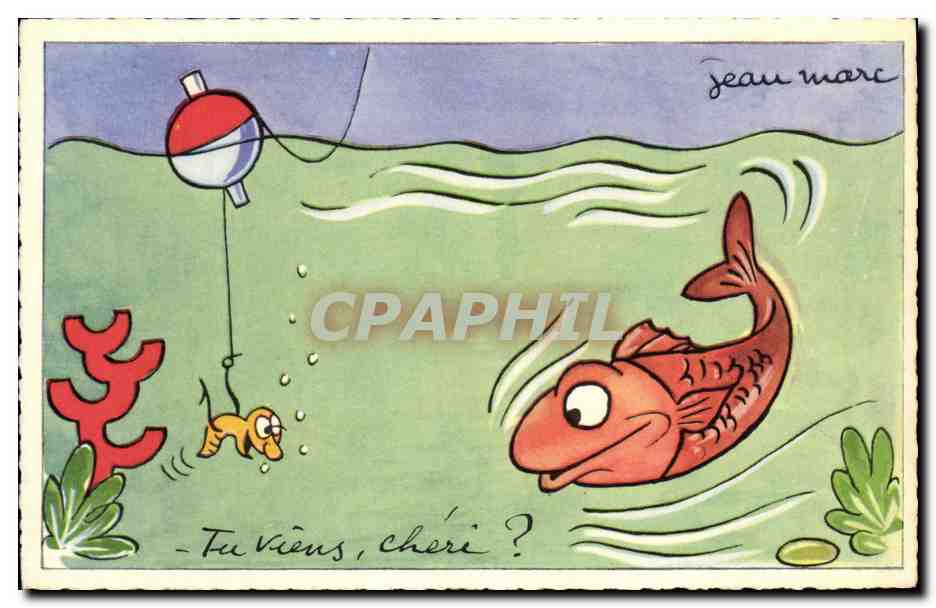CPA Fantaisie Humour Poisson 
