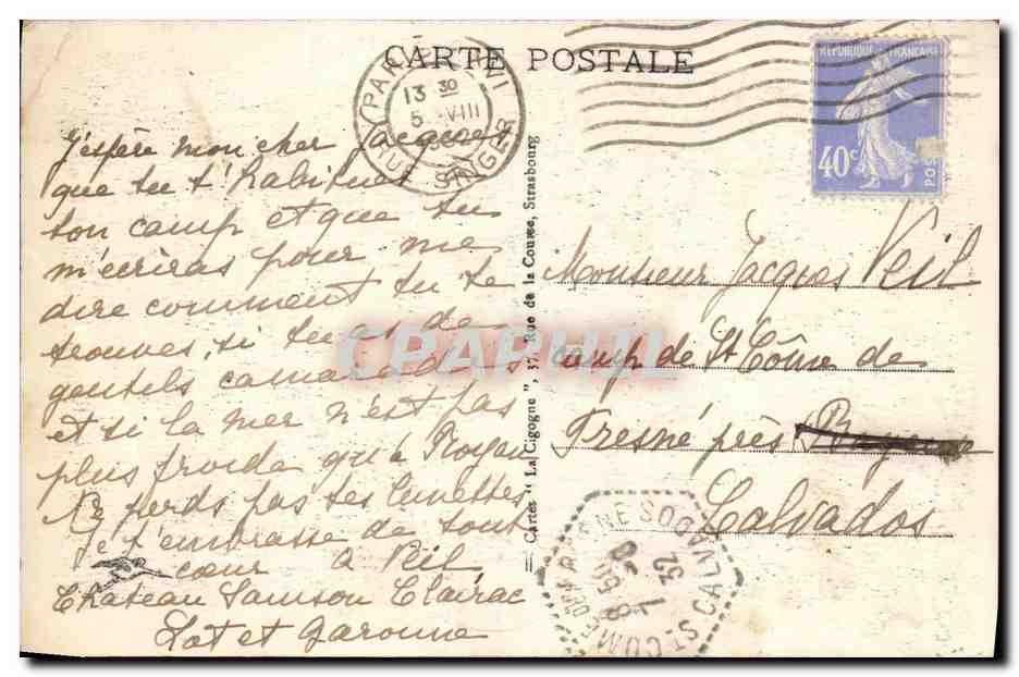CPA Fantaisie Enfants Alsace — Rückseite