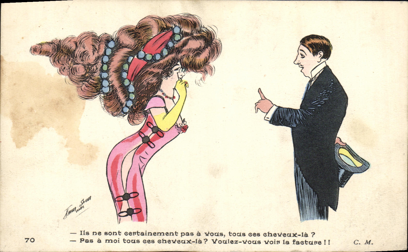 CPA Femme Coiffure Coiffeur 