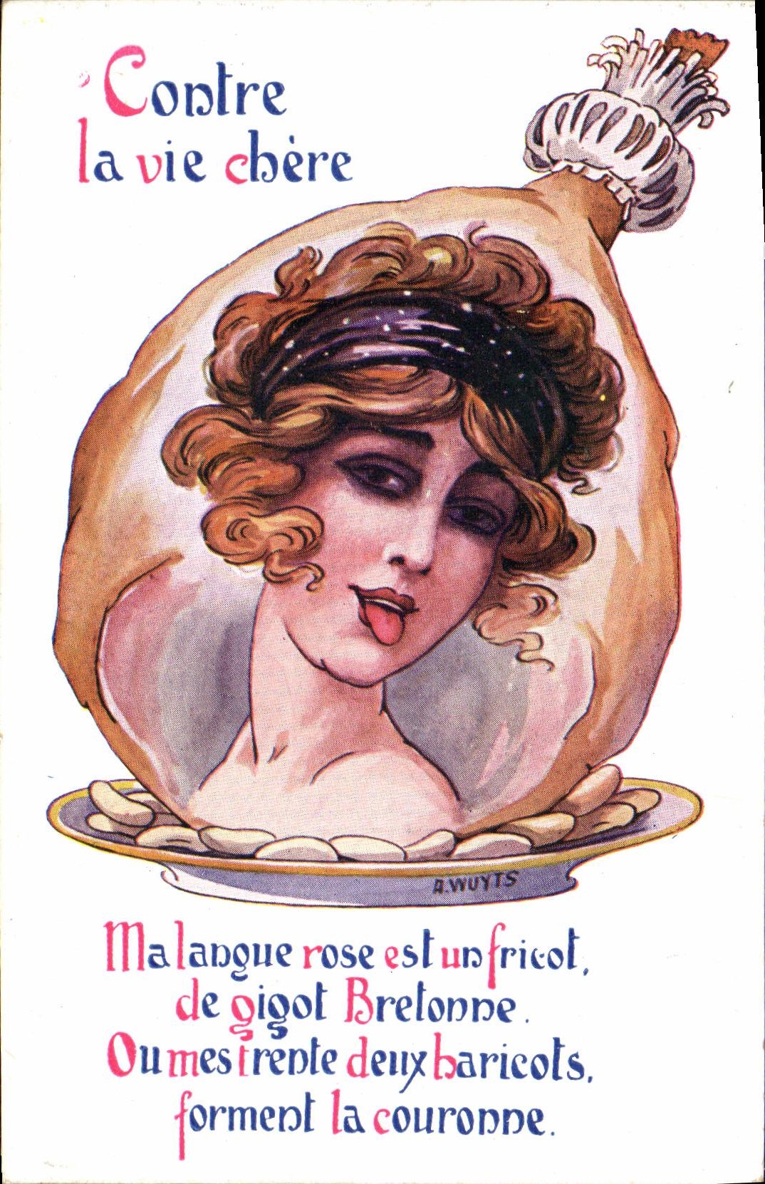 Malangue rose — publicité pour Wellcome — dessin A. Wuyts
