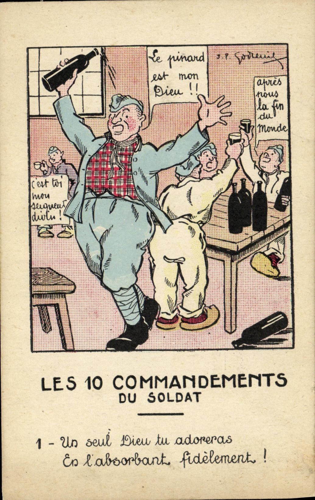 Les 10 Commandements du Soldat — Série humoristique sur le pinard — Éditeur non visible