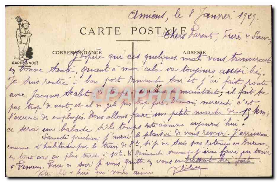 Les 10 Commandements du Soldat — Série de caricatures militaires — Y. P. Sorel — Verso