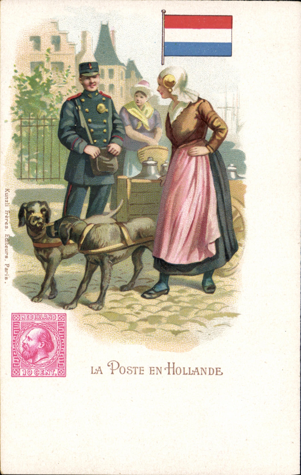 CPA La poste en Hollande Chiens Facteur 