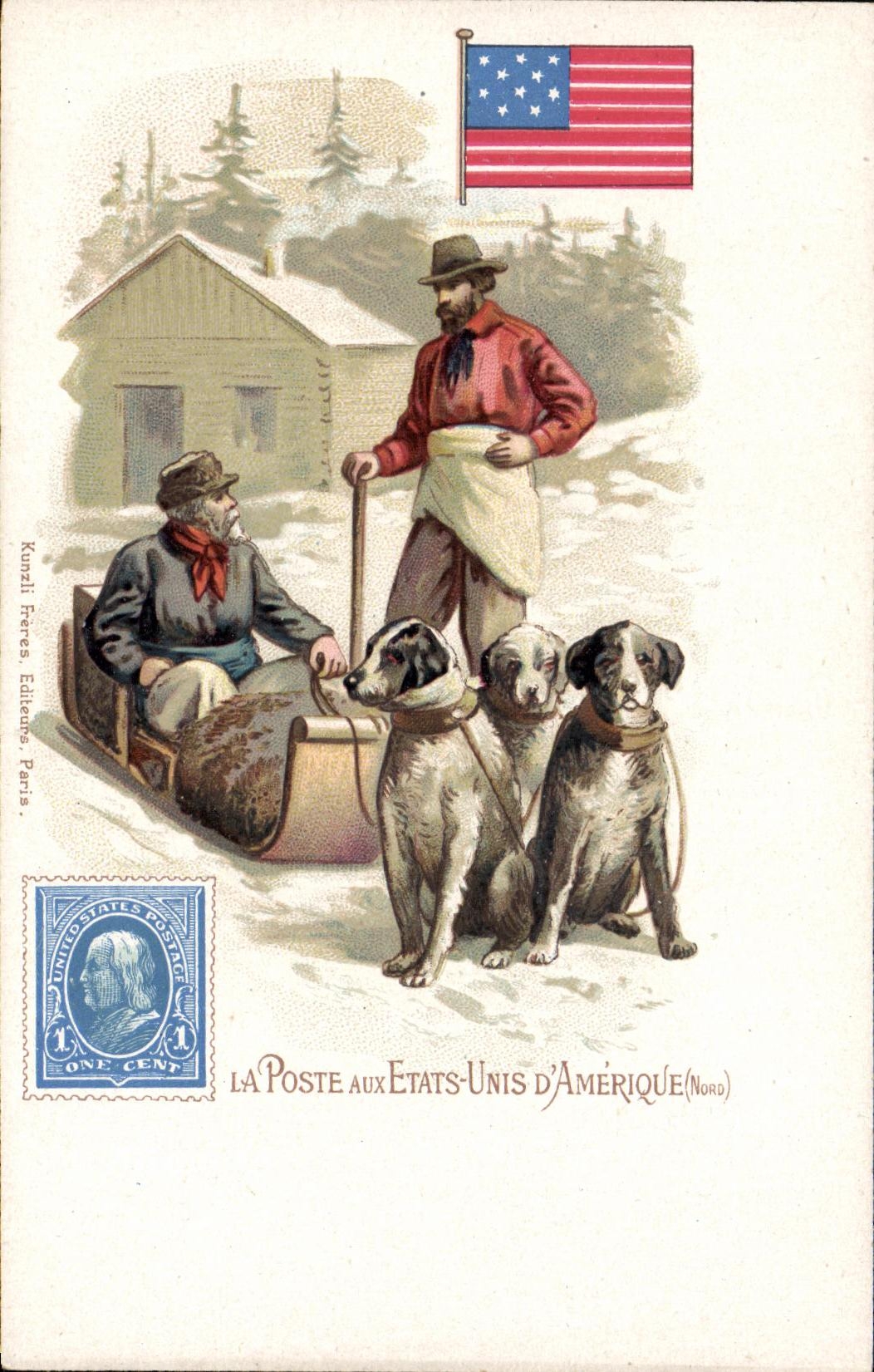 CPA La poste aux Etats Unis d Amerique Chiens 