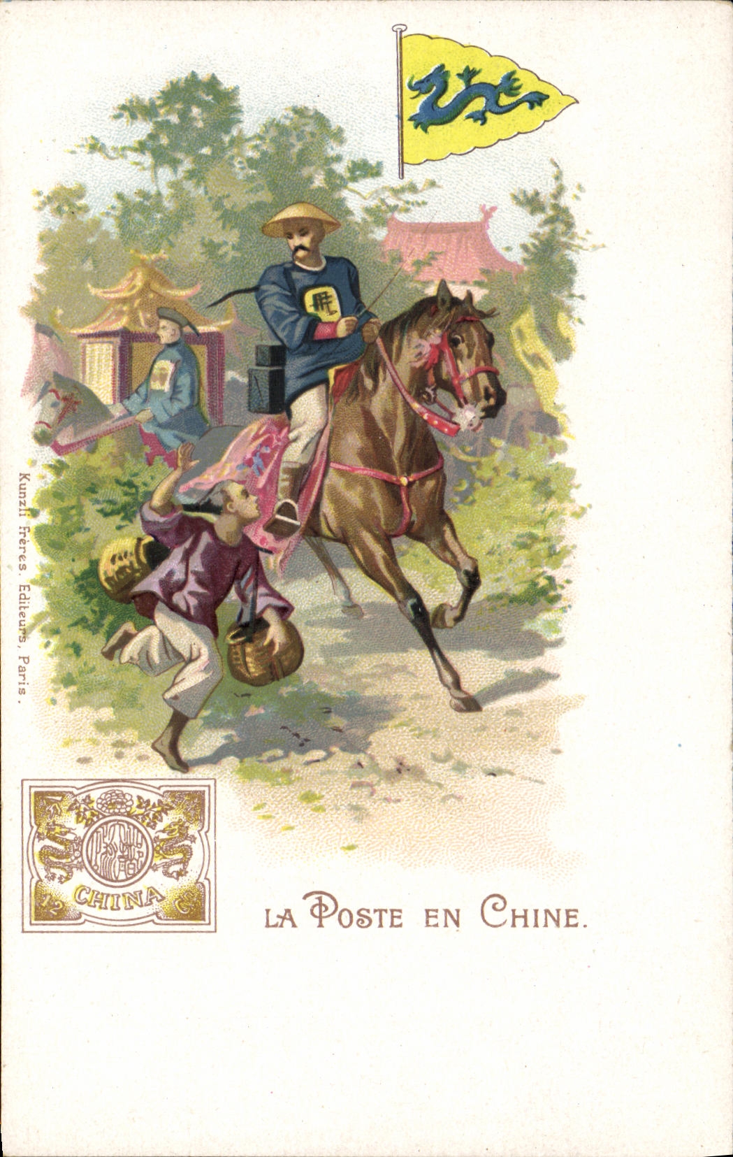 CPA La poste en Chine China Cheval