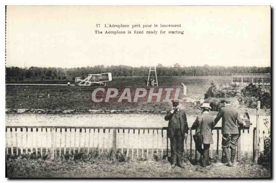 CPA Aviation Wilbur Wright L aeroplane pret pour le lancement Avion 
