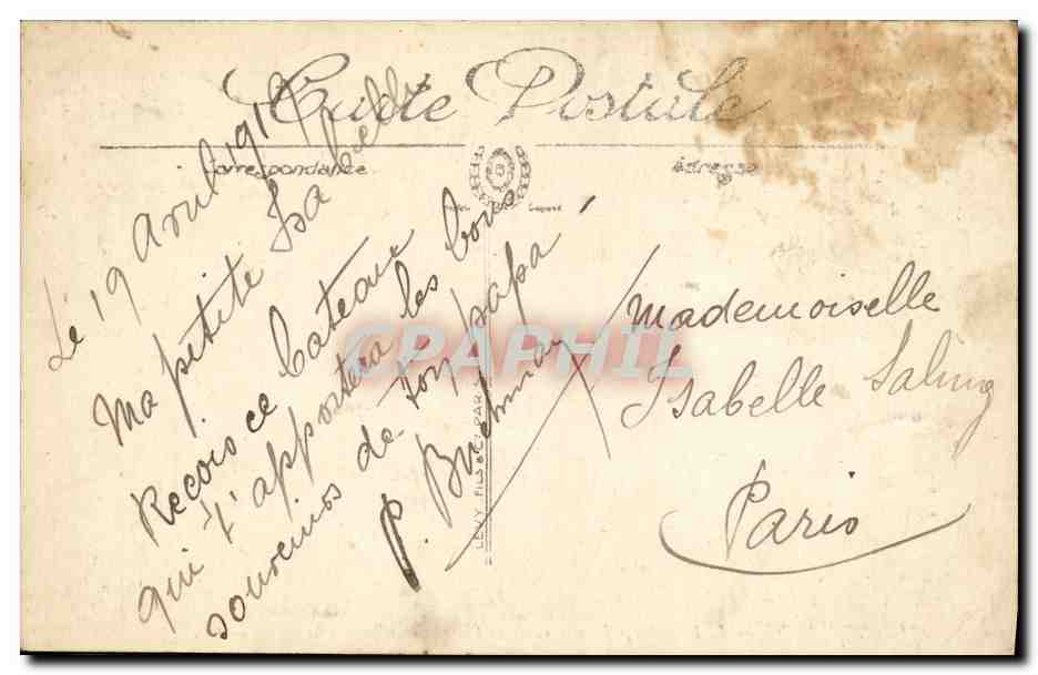 CPA Bateau Le Havre Paquebot France de la Cie Generale Transatlantique  — Verso